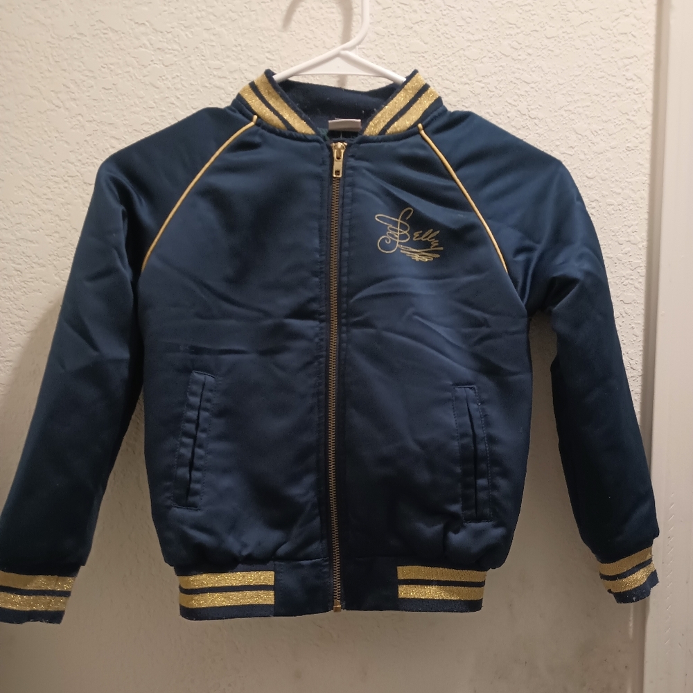 Stylish Navy Blue Kids Jacket with Gold Accents